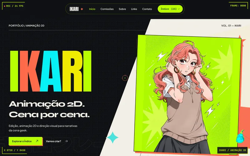 Ikari Studio: top of the live site