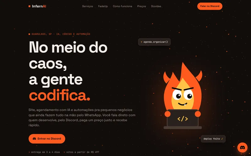 InfernAI: top of the live site