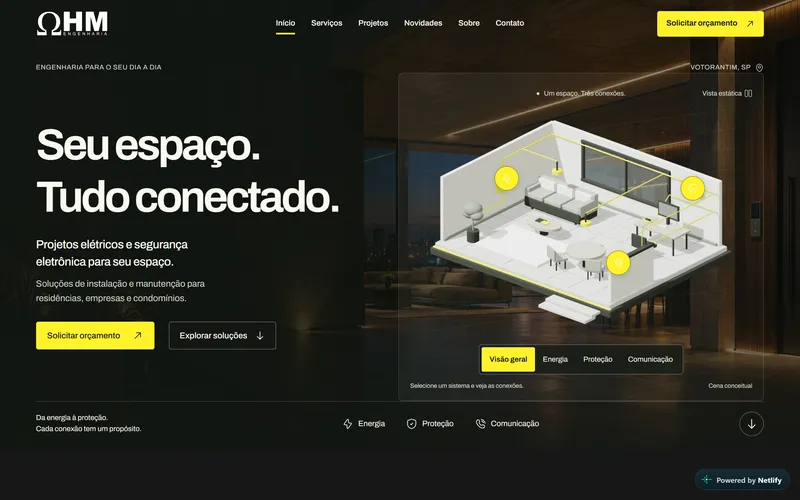 Ohm Engenharia: top of the live site